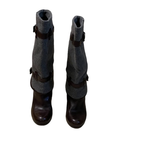 Cole Haan Kennedy Nike Air Leather Wool Mini Platform Knee-High - Picture 2 of 11